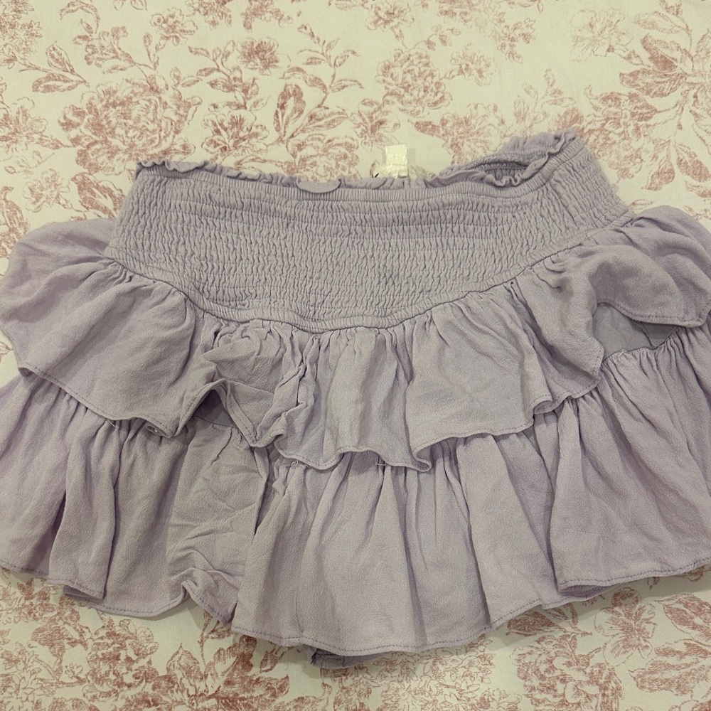 Lavender Ruffled Mini Skirt